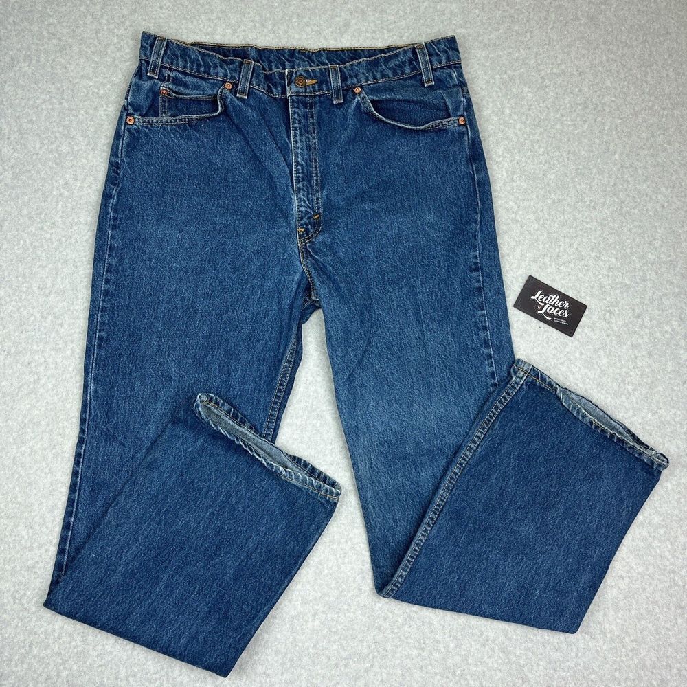 Levis 517 Orange Tab Bootcut Jeans Mens 38 x 32 (36 x 31.5) Dark Denim USA 90s